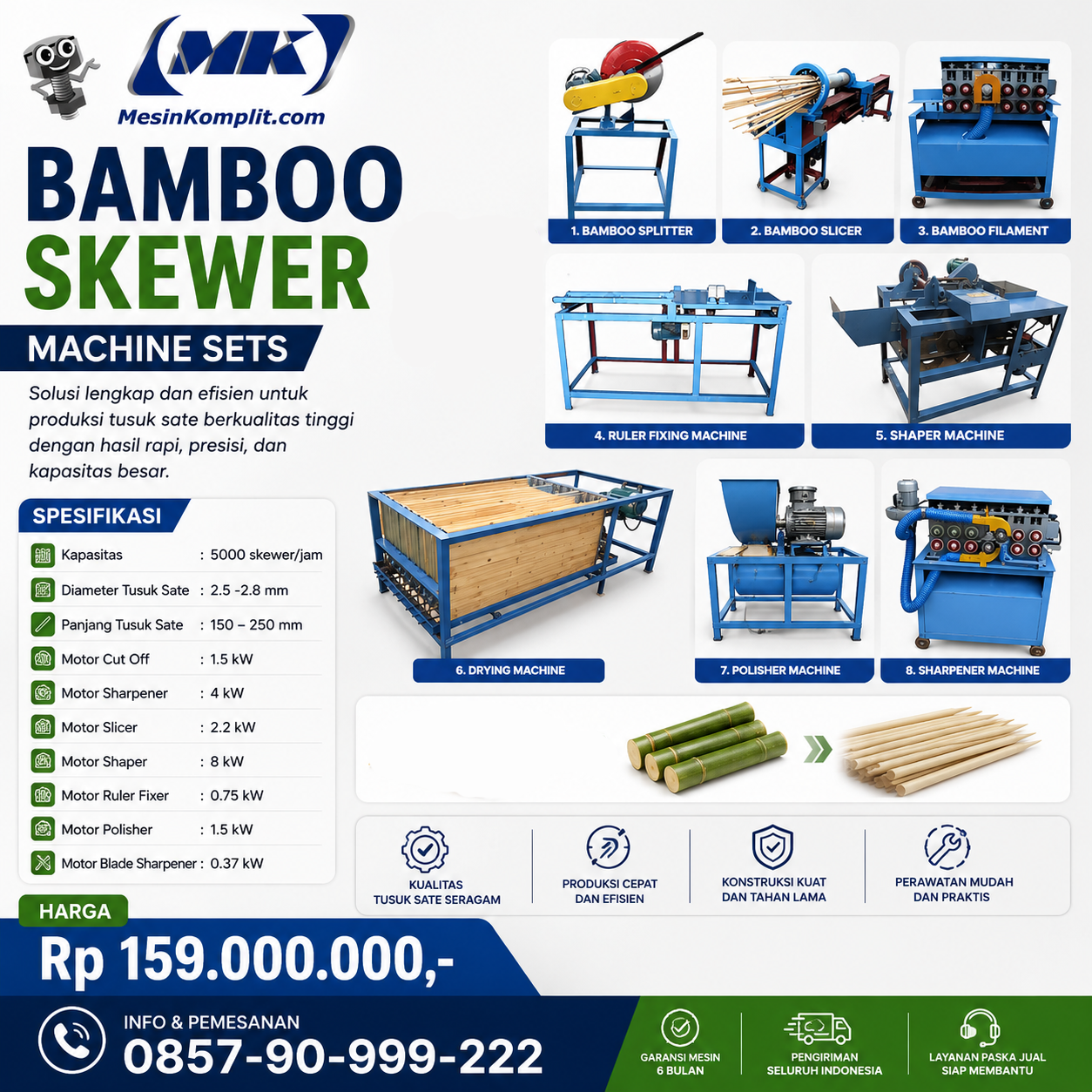 Pembuat Tusuk Sate Set (M...